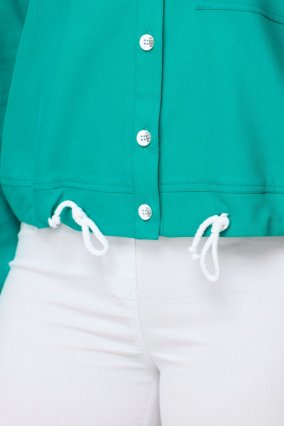 Бирюзовый жакет из текстиля для стильных повседневных образов DaLi 5687 бирюза - фото 5