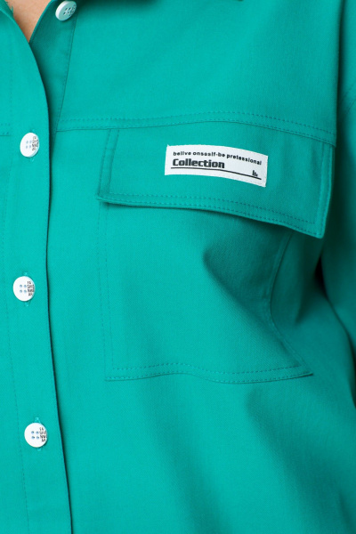 Бирюзовый жакет из текстиля для стильных повседневных образов DaLi 5687 бирюза - фото 3