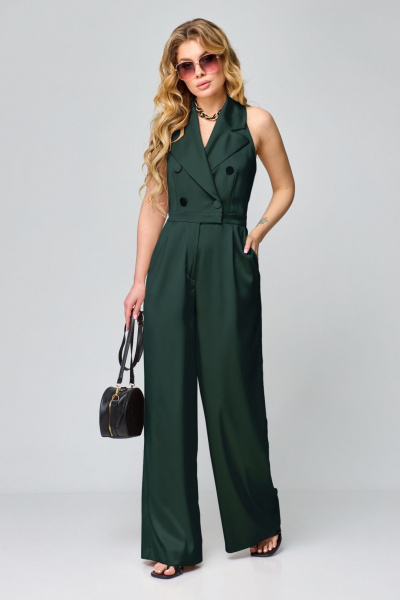 Комбинезон из текстиля в стиле кэжуал с двубортом и широкими штанами ALEZA 1197.3 - фото 1