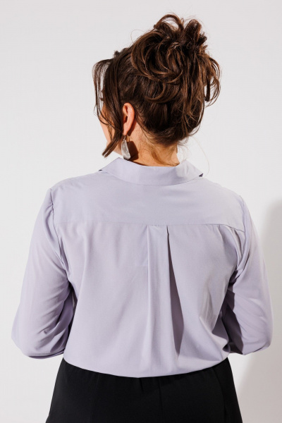 Деловая блуза свободного силуэта с накладными карманами Anelli 812 серый - фото 4