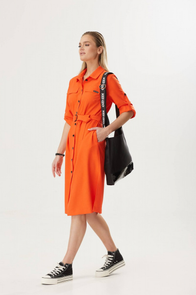 Платье Твой имидж 1788 оранжевый - фото 3