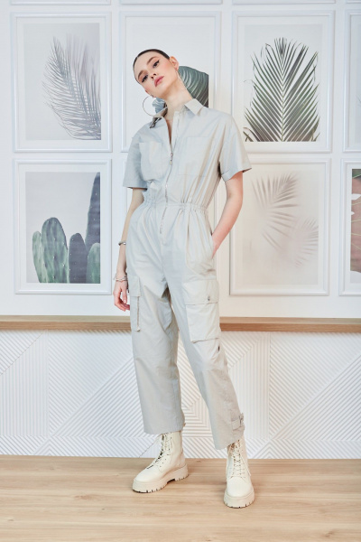 Комбинезон из хлопкового текстиля с накладными карманами DAVYDOV 9267 - фото 3