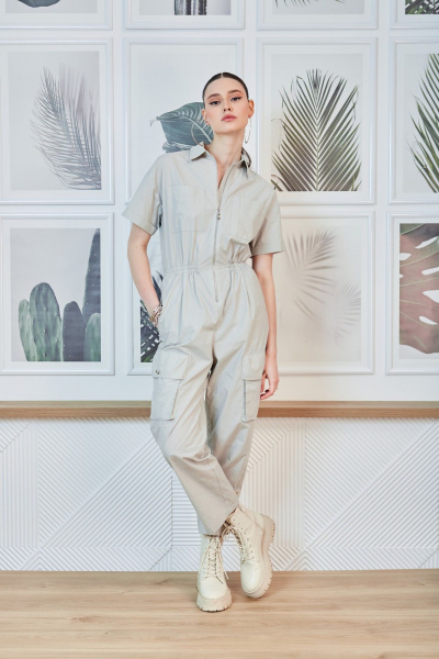 Комбинезон из хлопкового текстиля с накладными карманами DAVYDOV 9267 - фото 1