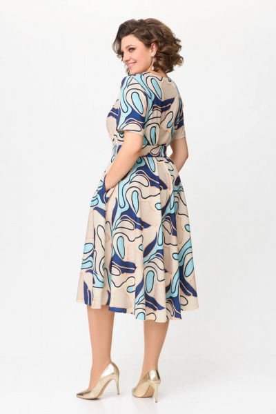 Платье на каждый день из тонкого текстиля с расклешенной юбкой Swallow 721 - фото 9