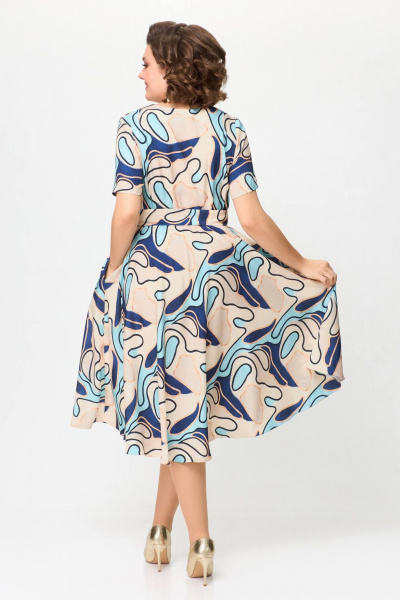 Платье на каждый день из тонкого текстиля с расклешенной юбкой Swallow 721 - фото 8