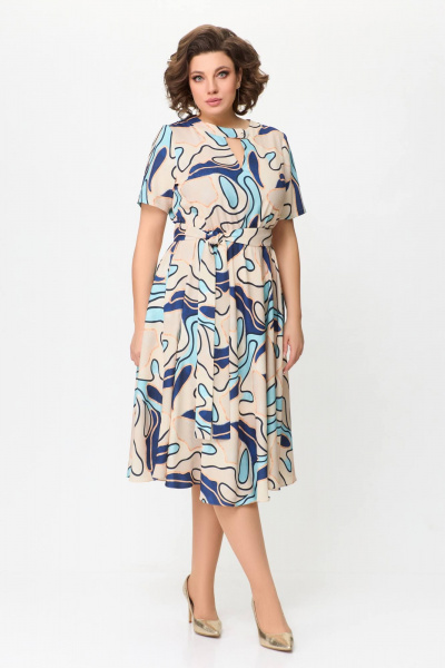 Платье на каждый день из тонкого текстиля с расклешенной юбкой Swallow 721 - фото 2