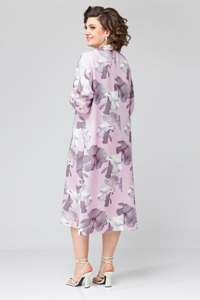 Демисезонное свободное летнее платье с V-образным вырезом и складкой Орхидея 1401 - фото 5