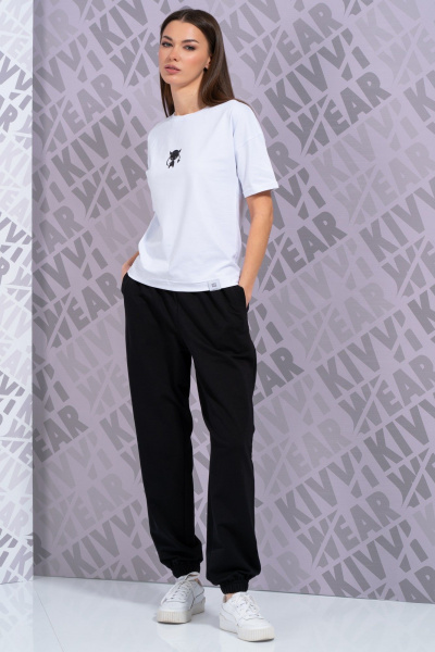 Круглогодичная белая футболка из хлопка с цифровым принтом Kivviwear 4026.143 - фото 4