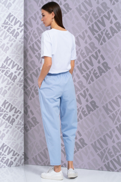 Белая футболка с удлиненным рукавом и завышенной горловиной Kivviwear 4026.146 - фото 12