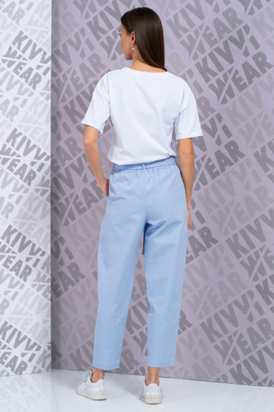 Белая футболка с удлиненным рукавом и завышенной горловиной Kivviwear 4026.146 - фото 11