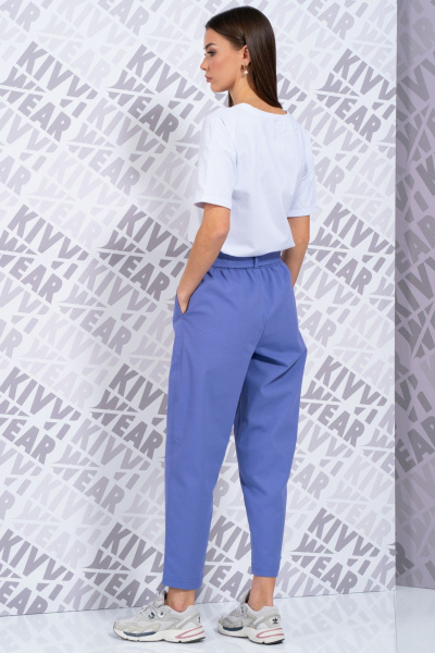 Белая футболка с длинным рукавом и завышенной горловиной для лета Kivviwear 4026.147 - фото 9