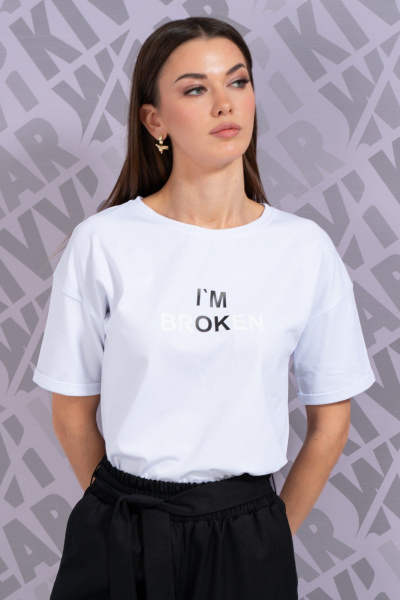 Белая футболка с длинным рукавом и принтом для повседневного стиля Kivviwear 4026.148 - фото 8