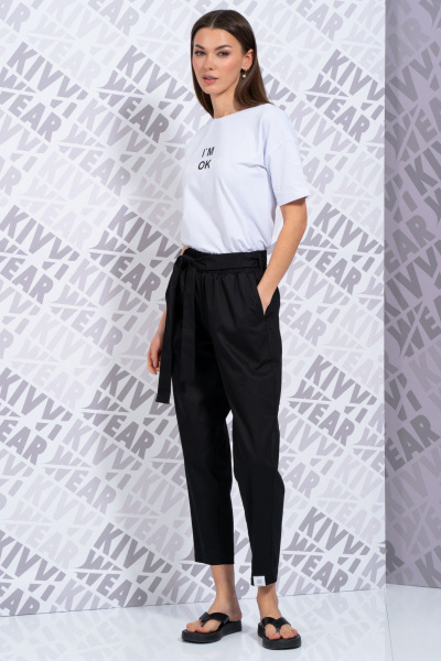 Белая футболка с длинным рукавом и принтом для повседневного стиля Kivviwear 4026.148 - фото 4