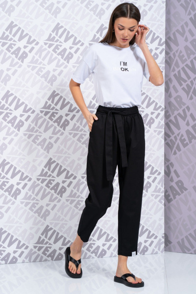 Белая футболка с длинным рукавом и принтом для повседневного стиля Kivviwear 4026.148 - фото 2