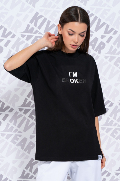 Летняя футболка из хлопка с удлиненным рукавом и высокой горловиной Kivviwear 4034.57 - фото 16