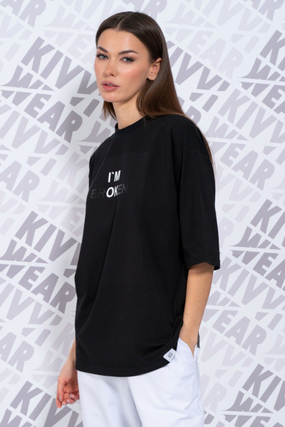 Летняя футболка из хлопка с удлиненным рукавом и высокой горловиной Kivviwear 4034.57 - фото 15