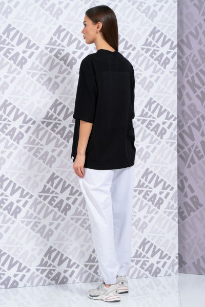 Летняя футболка из хлопка с удлиненным рукавом и высокой горловиной Kivviwear 4034.57 - фото 12