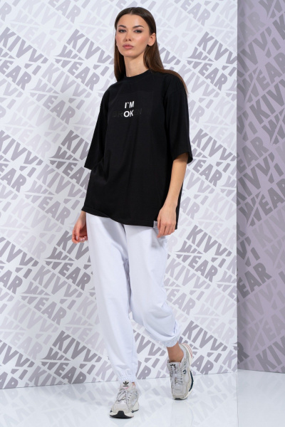 Летняя футболка из хлопка с удлиненным рукавом и высокой горловиной Kivviwear 4034.57 - фото 2