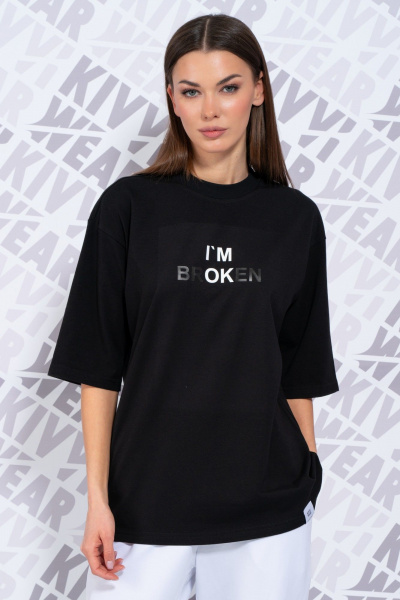 Летняя футболка из хлопка с удлиненным рукавом и высокой горловиной Kivviwear 4034.57 - фото 1