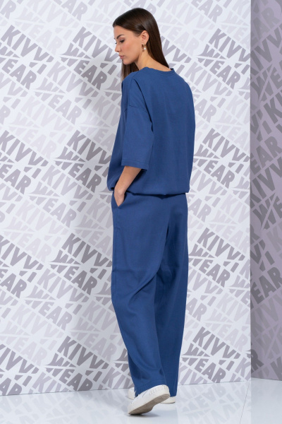 Леновые брюки свободного кроя с карманами для летней гардероба Kivviwear 4076.31 - фото 7