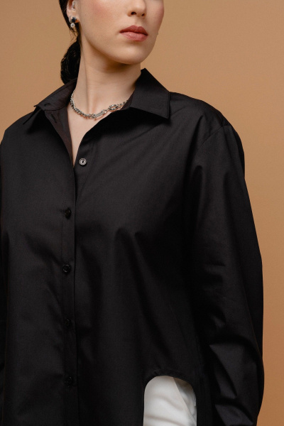 Круглогодичная женская рубашка из хлопкового полотна JRSy 2386 черный - фото 3