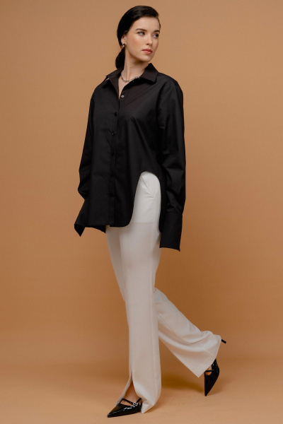 Круглогодичная женская рубашка из хлопкового полотна JRSy 2386 черный - фото 1