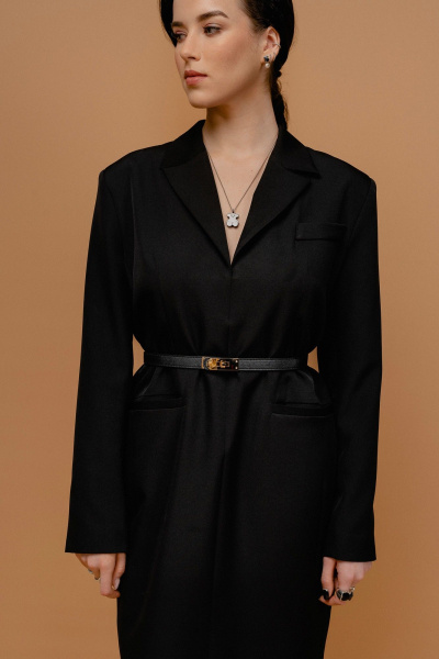 Деловое платье-сLTR перового силуета JRSy 2424 черный - фото 5