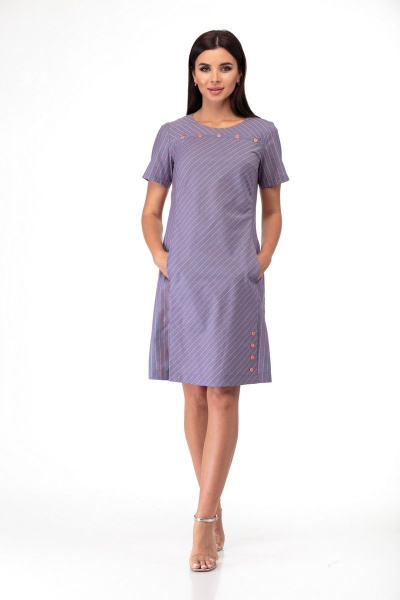 Платье Anelli 853 фиолетовая_полоска - фото 1