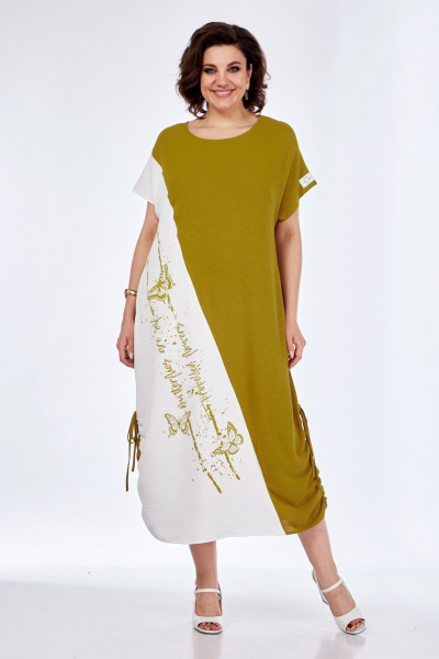 Платье Диомант 1957 горчица - фото 1