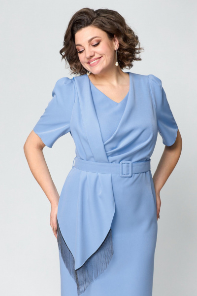 Платье ANASTASIA MAK 1172 голубой - фото 7