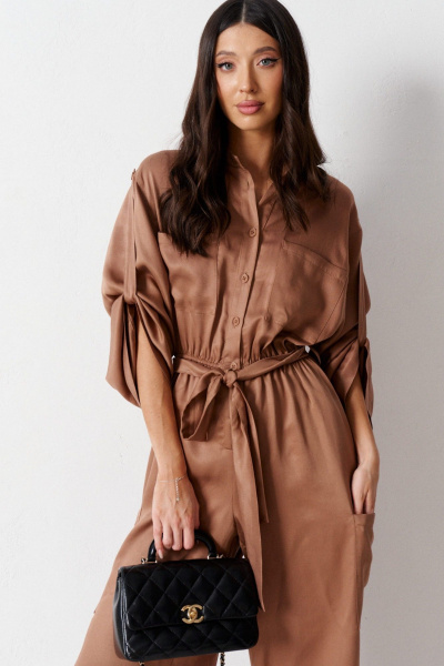 Комбинезон из вискозы с резинкой и большими карманами ANNETE A3529 - фото 3