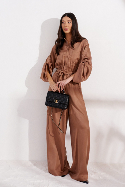 Комбинезон из вискозы с резинкой и большими карманами ANNETE A3529 - фото 1