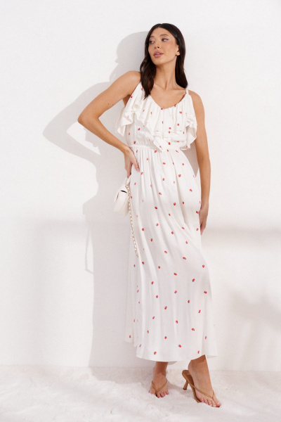 Летний сарафан с ягодным принтом, отрезной силуэт и регулируемые бретели ANNETE A3532 - фото 5