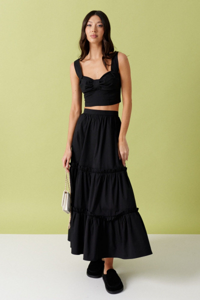 Летний топ и юбка из текстиля в стиле на каждый день ANNETE A4205 - фото 2