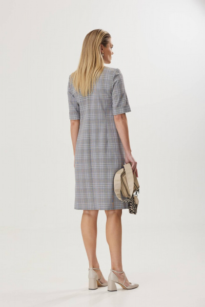 Платье Твой имидж 1744 светло-серый_клетка - фото 7