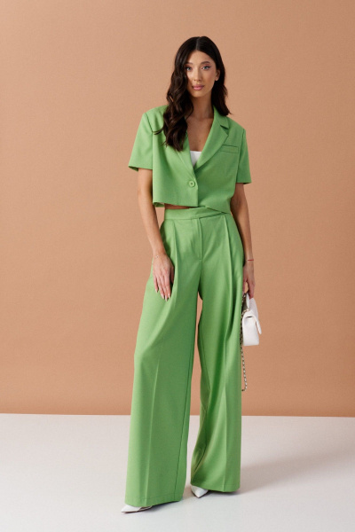 Зеленый жакет из текстиля для повседневного стиля ANNETE A5290/1 - фото 2