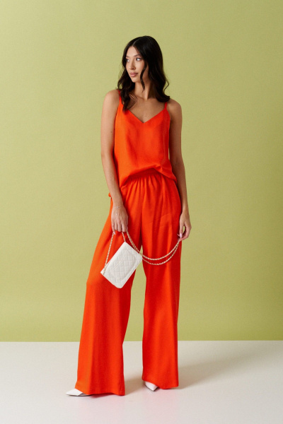 Топ из вискозы с фигурным вырезом и регулируемыми бретелями ANNETE A886 - фото 3