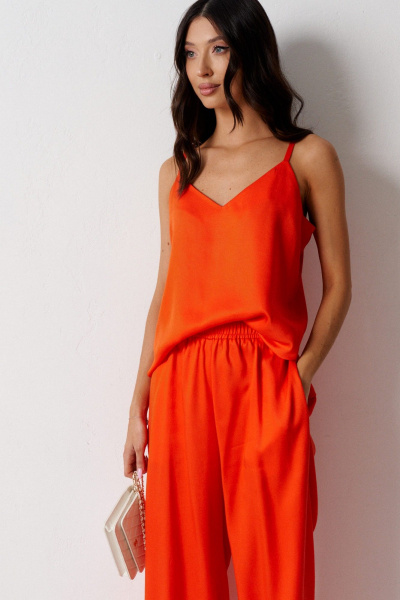 Топ из вискозы с фигурным вырезом и регулируемыми бретелями ANNETE A886 - фото 2