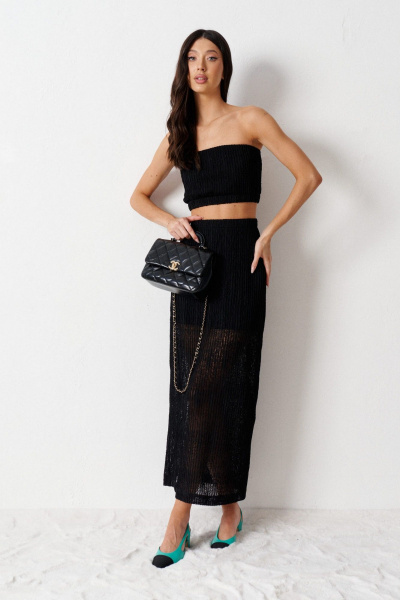 Ажурный топ из полупрозрачного текстиля со сборкой ANNETE A894/1 - фото 1