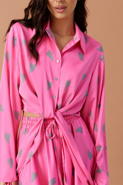 Рубашка из полупрозрачного полотна с разрезами и рукавами спущенного кроя ANNETE A899 - фото 2