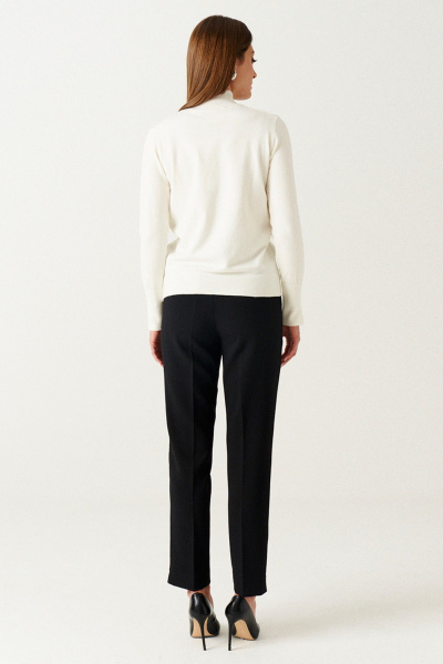 Джемпер базовый с горловиной из трикотажа на каждый день Ketty К-16340 молоко - фото 5