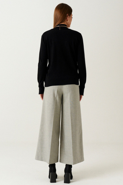 Джемпер черный классический из трикотажа для повседневности Ketty К-16340 черный - фото 6