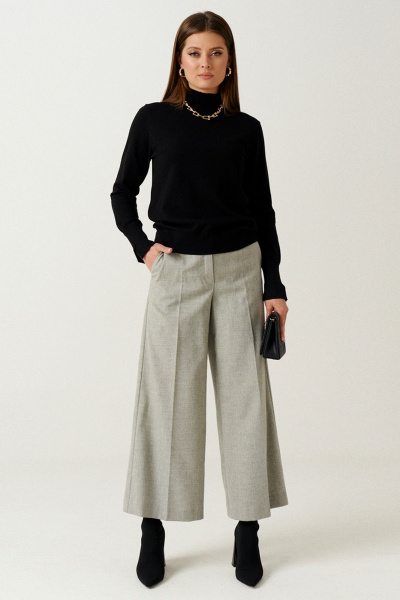 Джемпер черный классический из трикотажа для повседневности Ketty К-16340 черный - фото 2