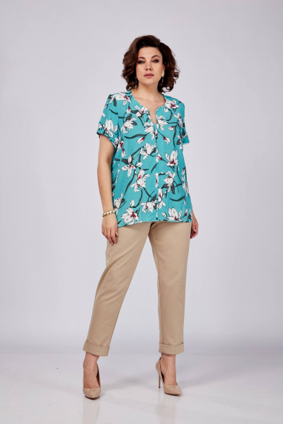 Блуза SOVITA 1178 бирюза - фото 8