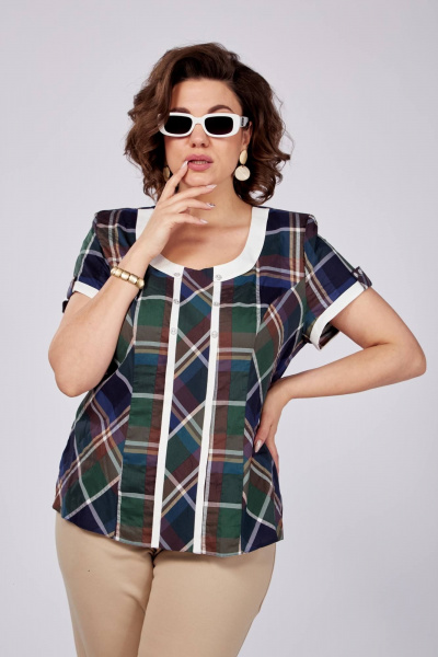 Блуза с рельефами и воротником-отложкой из текстиля SOVITA 1180 - фото 5