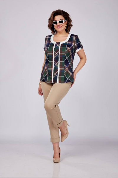 Блуза с рельефами и воротником-отложкой из текстиля SOVITA 1180 - фото 3