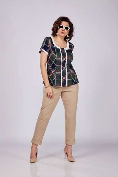 Блуза с рельефами и воротником-отложкой из текстиля SOVITA 1180 - фото 2