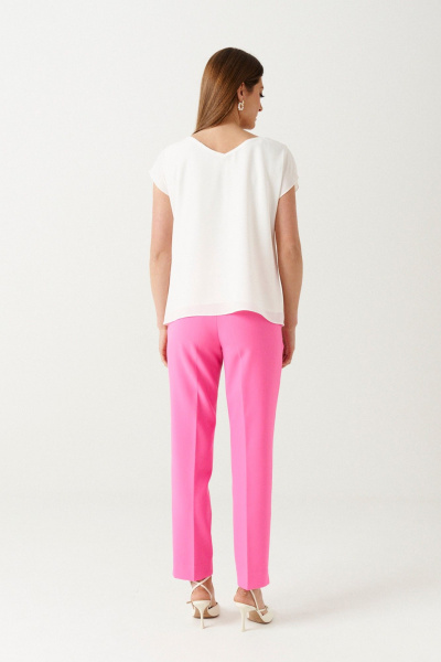 Блуза прямого силуэта из струящейся ткани с принтом Ketty К-11543 - фото 4