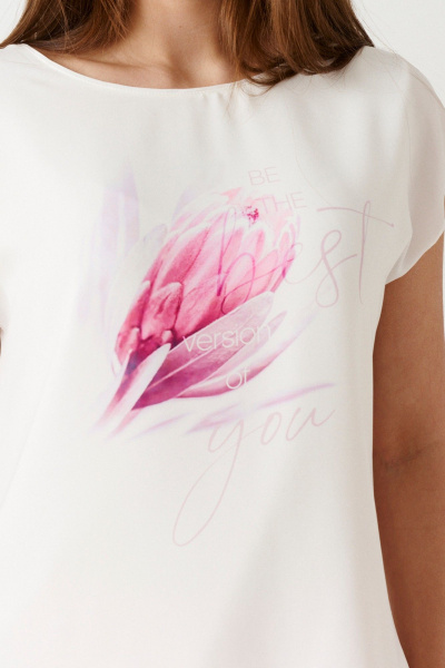 Блуза прямого силуэта из струящейся ткани с принтом Ketty К-11543 - фото 3