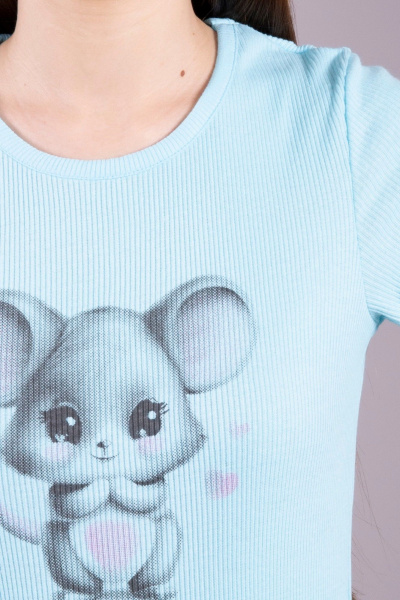 Майка и шорты из хлопкового трикотажа 8 Марта 16490-4С548Д40-170,176 бирюзовый - фото 4